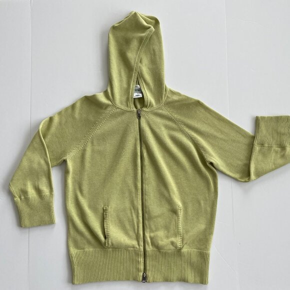 Vintage Old Navy Sage Green Knit Zip-up Hooded Cardigan with Pockets - Picture 4 of 13